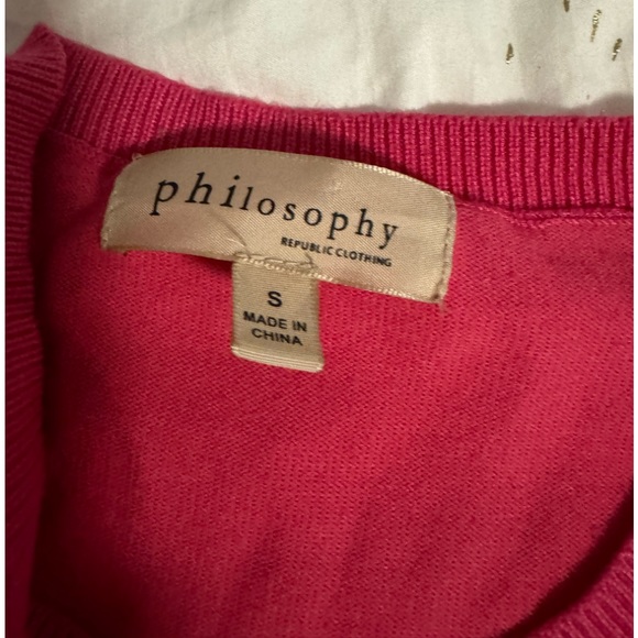 PHILOSOPHY pink sweatshirt with gold cuffs 💞 - Picture 10 of 10